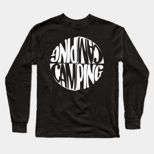 Camping Text Logo Black White Gift Long Sleeve T-Shirt
